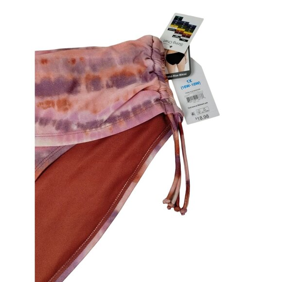 Time and Tru Womens XL Clay Brick Tie Dye Mid Rise Bikini Bottoms 1X - Picture 3 of 5